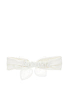 Fascia per capelli per neonata Monnalisa bianca con dettaglio con fiocco - Rubino Kids