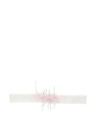 Fascia per capelli per neonata Monnalisa bianca con dettaglio fiore - Rubino Kids