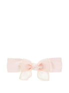 Fascia per capelli per neonata Monnalisa rosa con dettaglio con fiocco - Rubino Kids