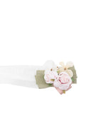 Fascia per neonata Colorichiari bianca con applicazione floreale - Rubino Kids