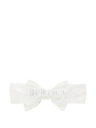 Fascia per neonata Monnalisa bianco in raso con fiocco - Rubino Kids