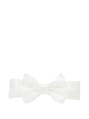 Monnalisa white satin baby headband with bow