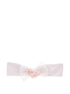 Fascia per neonata Monnalisa rosa con decorazione a fiori - Rubino Kids