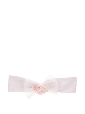 Fascia per neonata Monnalisa rosa con decorazione a fiori