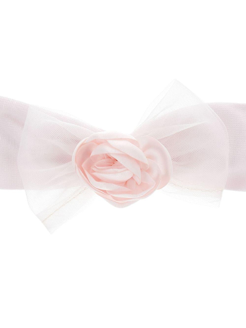 Fascia per neonata Monnalisa rosa con decorazione a fiori - Rubino Kids