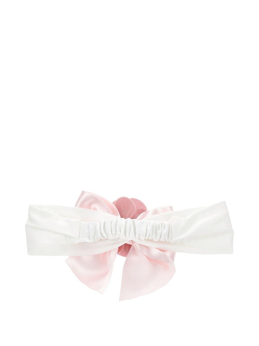 Fascia per neonata Monnalisa rosa con decorazione a fiori - Rubino Kids