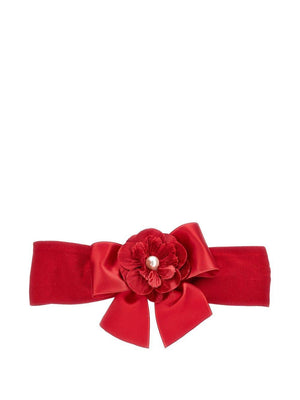 Monnalisa red baby headband with flower decoration