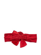 Fascia per neonata Monnalisa rosso con decorazione a fiori - Rubino Kids