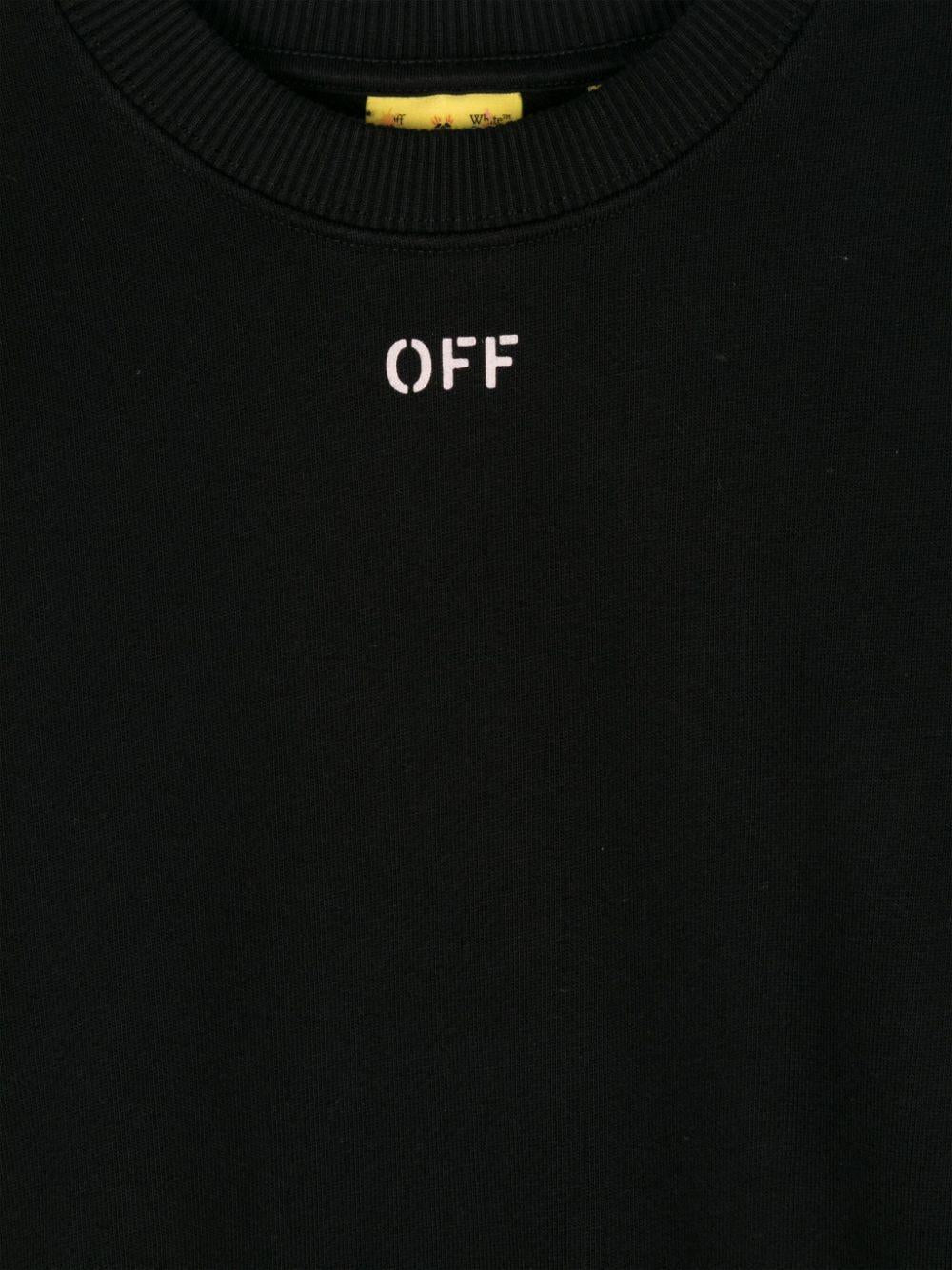 Felpa Arrow per bambina Off - White Kids nero con maniche lunghe - Rubino Kids