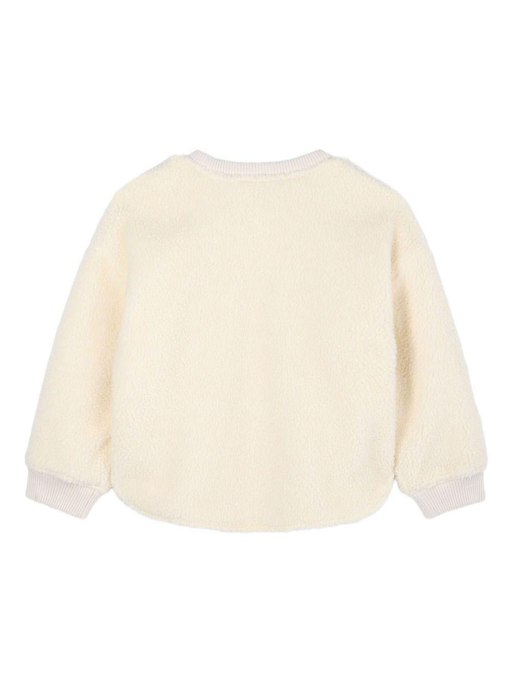 Felpa Boke Flower per bambina Kenzo Kids beige con girocollo a coste - Rubino Kids