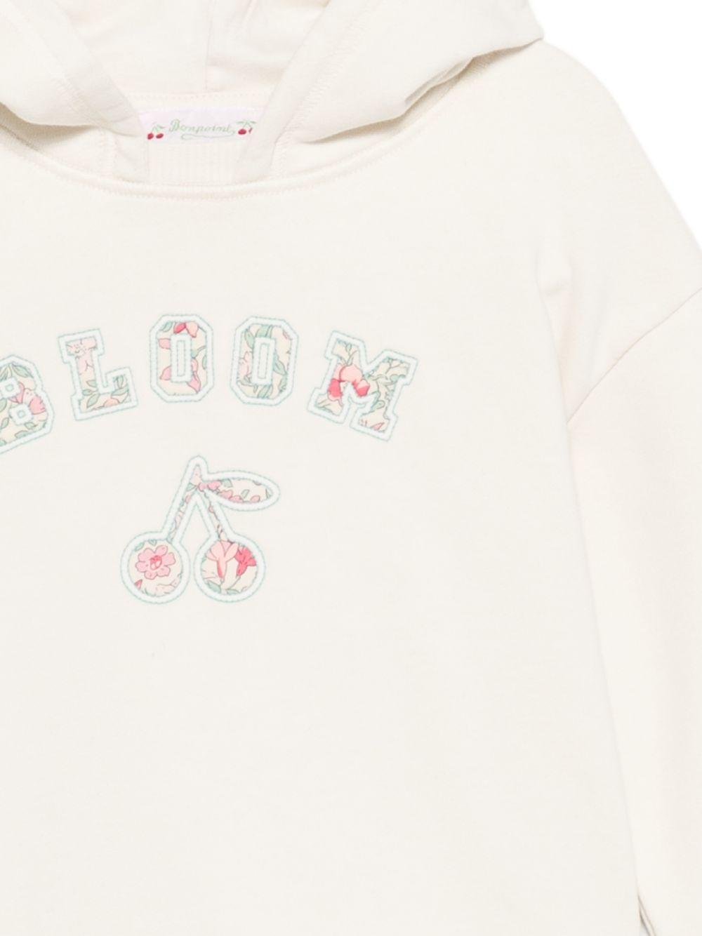 Felpa Carmine per bambina Bonpoint bianco con dettagli ricamati sul davanti - Rubino Kids