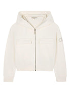 Felpa con cappuccio per bambina Michael Kors Kids bianca con zip - Rubino Kids