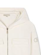 Felpa con cappuccio per bambina Michael Kors Kids bianca con zip - Rubino Kids