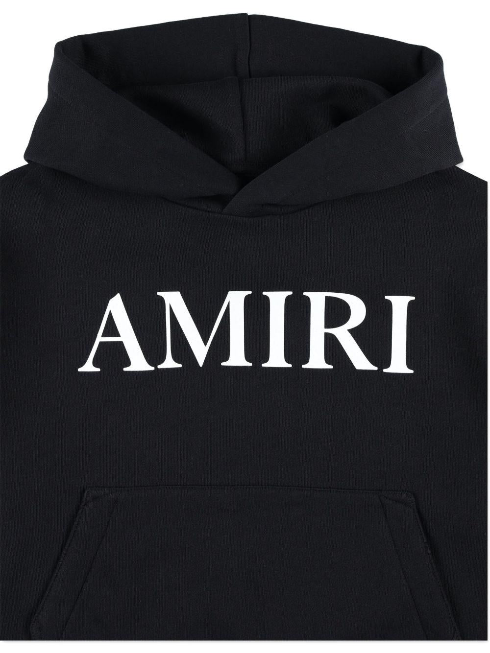 Felpa con cappuccio per bambino Amiri Kids nero con logo - Rubino Kids