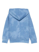 Felpa con cappuccio per bambino Paolo Pecora Kids azzurro con motivo tie - dye - Rubino Kids