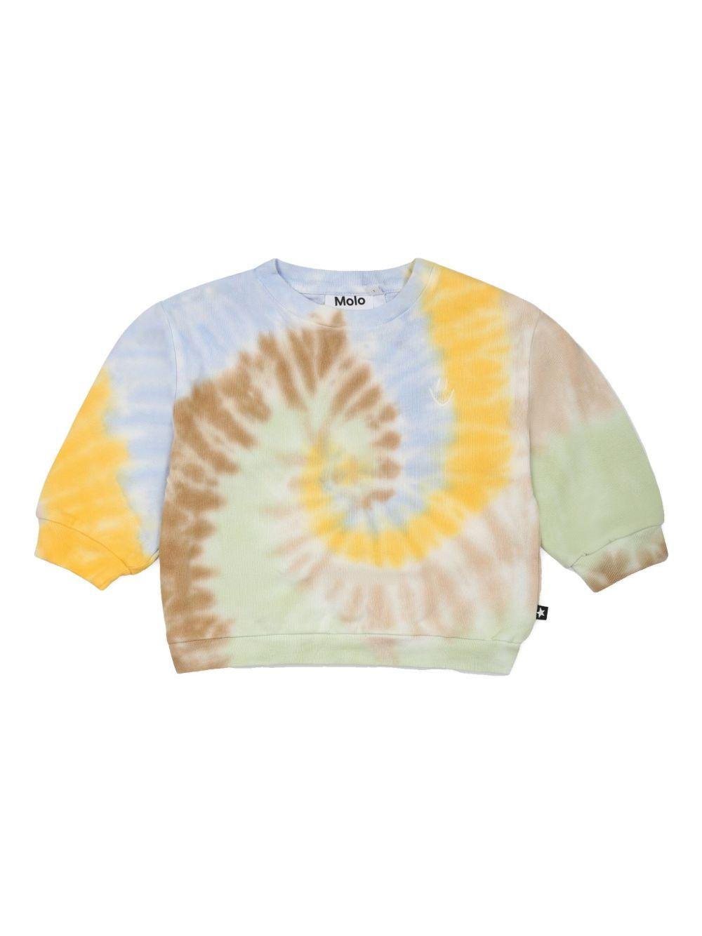 Felpa con fantasia tie - dye per neonata Molo multicolor con scollo rotondo - Rubino Kids