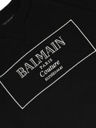 Felpa con logo ricamato per bambino Balmain Kids nera a maniche lungo - Rubino Kids