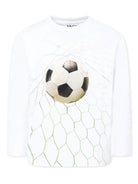 Felpa con motivo football per bambino Molo bianco con girocollo - Rubino Kids