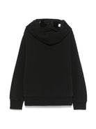 Felpa con occhialini sul cappuccio per bambino C.P. Company Kids nero con tasche frontali - Rubino Kids
