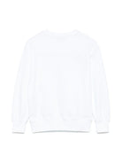 Felpa con stampa logo per bambino MSGM Kids bianco con orlo a coste - Rubino Kids
