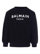 Felpa con stampa per bambino Balmain Kids nera con logo - Rubino Kids