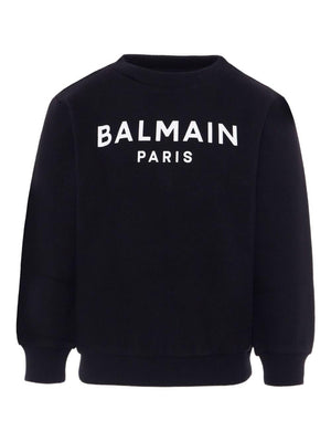 Balmain Kids black printed sweatshirt with logo