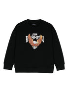 Felpa con stampa per bambino John Richmond Junior nero con maniche lunghe - Rubino Kids