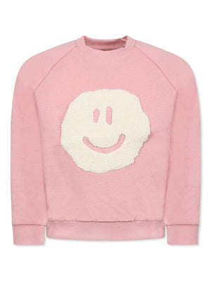 Pink Molo print sweatshirt for baby girls with crew neck