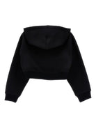 Felpa in jersey per bambina Monnalisa nera con cappuccio - Rubino Kids