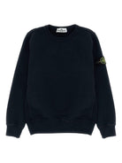 Felpa leggera per bambino Stone Island Junior nero in cotone - Rubino Kids
