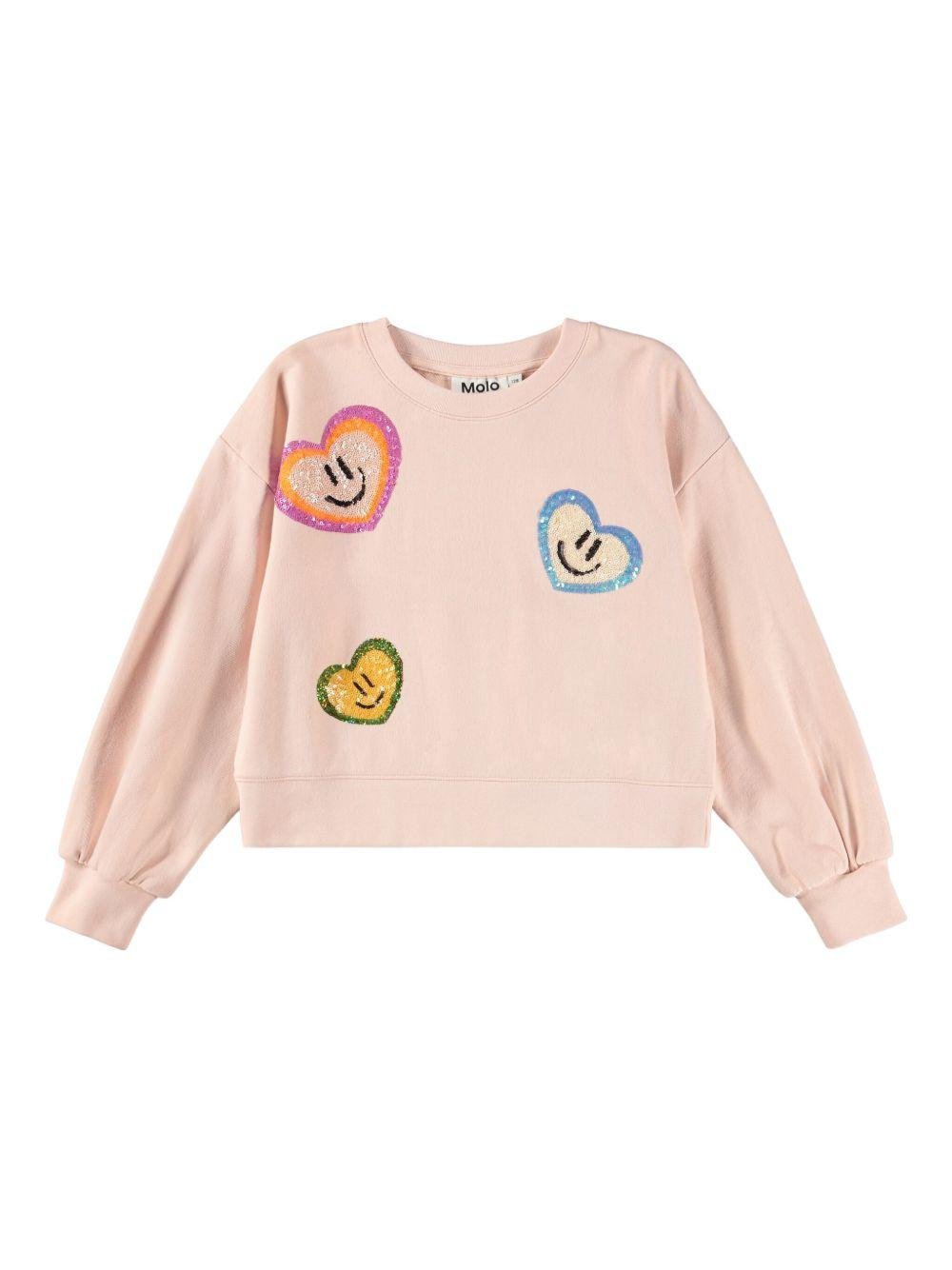 Felpa Marge per bambina Molo rosa con paillettes - Rubino Kids