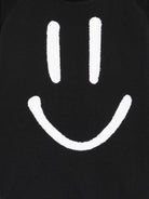 Felpa Mike per bambino Molo nera con stampa smile sul davanti - Rubino Kids