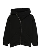 Felpa Mountain per bambino Rick Owens nera con cerniera asimmetrica - Rubino Kids