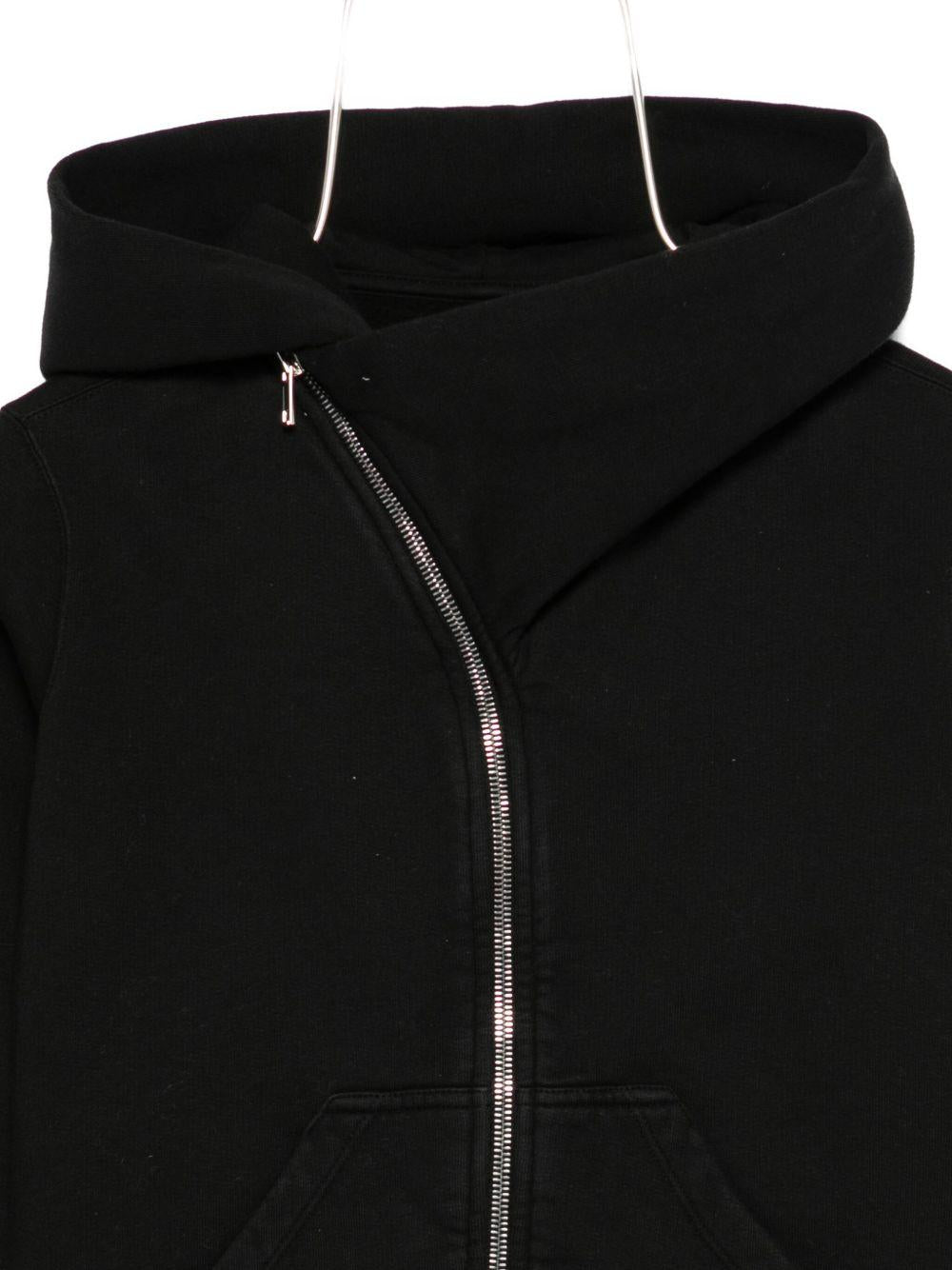 Felpa Mountain per bambino Rick Owens nera con cerniera asimmetrica - Rubino Kids