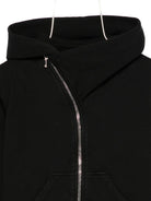 Felpa Mountain per bambino Rick Owens nera con cerniera asimmetrica - Rubino Kids