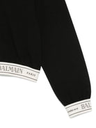 Felpa per bambina Balmain Kids nera con fascia logo - Rubino Kids