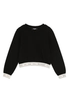 Felpa per bambina Balmain Kids nera con fascia logo - Rubino Kids