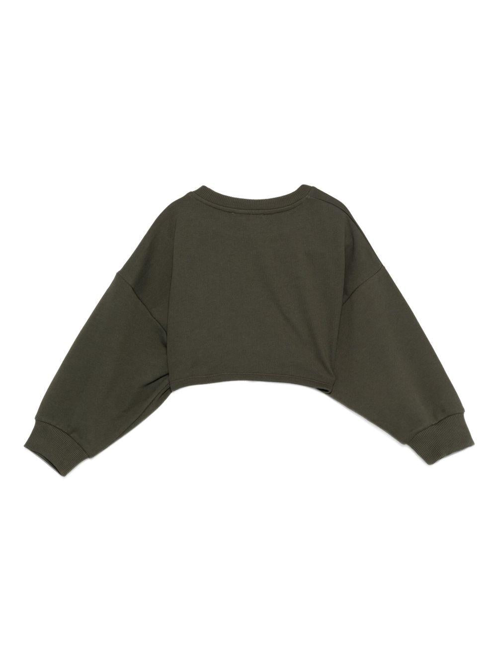 Felpa per bambina Balmain Kids verde con stampa logo - Rubino Kids