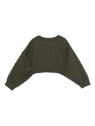 Felpa per bambina Balmain Kids verde con stampa logo - Rubino Kids