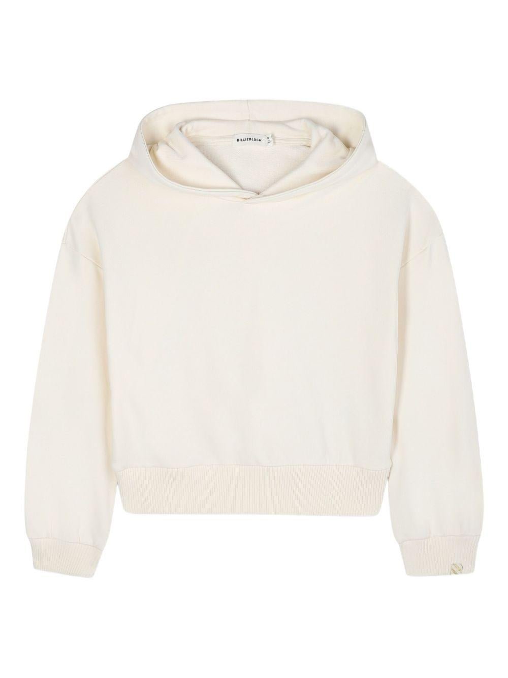 Felpa per bambina Billieblush bianco con stampa e cappuccio - Rubino Kids