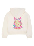 Felpa per bambina Billieblush bianco con stampa e cappuccio - Rubino Kids
