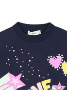 Felpa per bambina Billieblush blu con stampa grafica - Rubino Kids