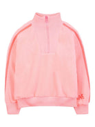 Felpa per bambina Billieblush rosa in pile con zip e collo rialzato - Rubino Kids