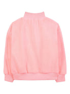 Felpa per bambina Billieblush rosa in pile con zip e collo rialzato - Rubino Kids