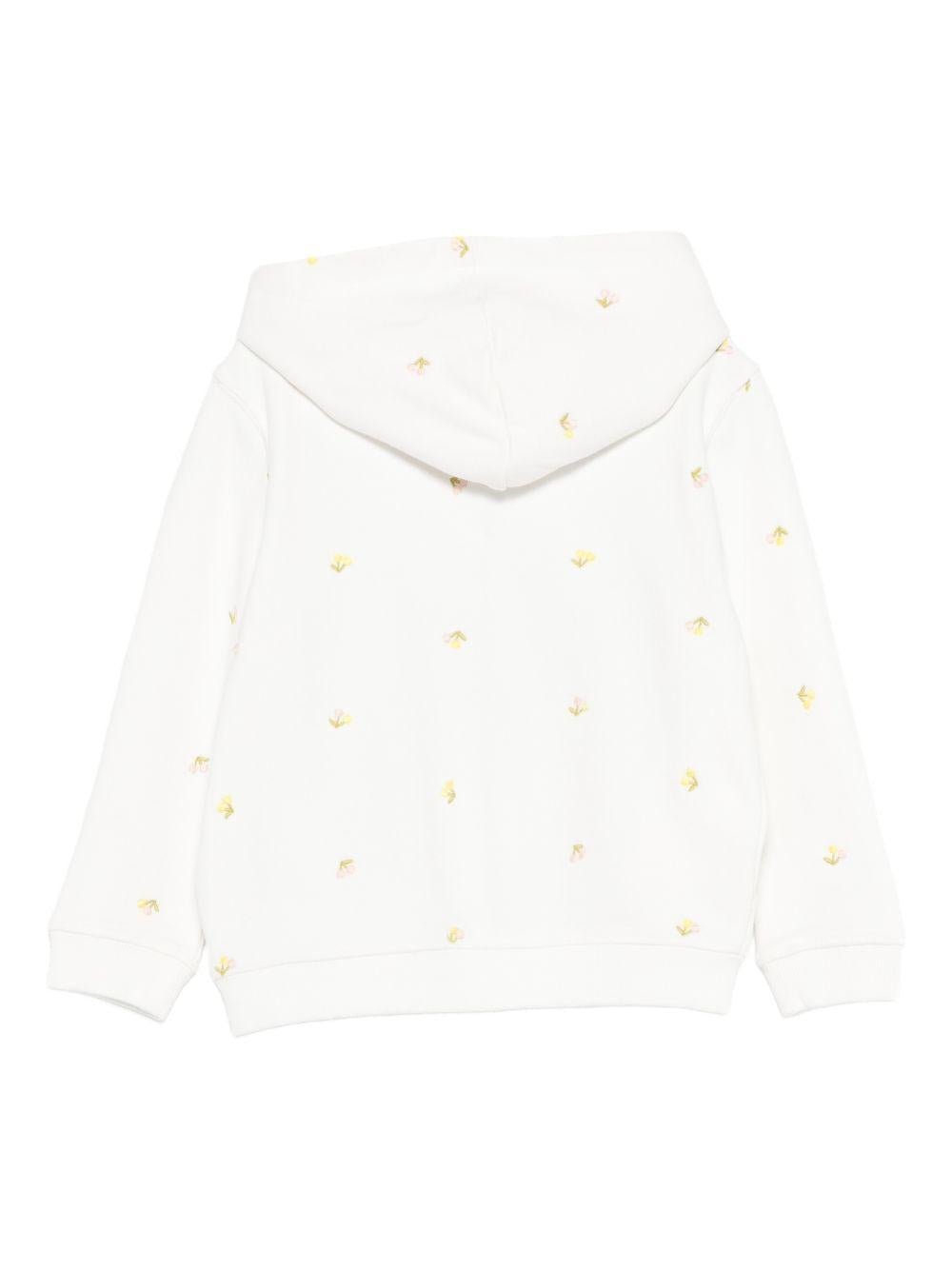 Felpa per bambina Bonpoint bianca con stampa floreale all - over - Rubino Kids