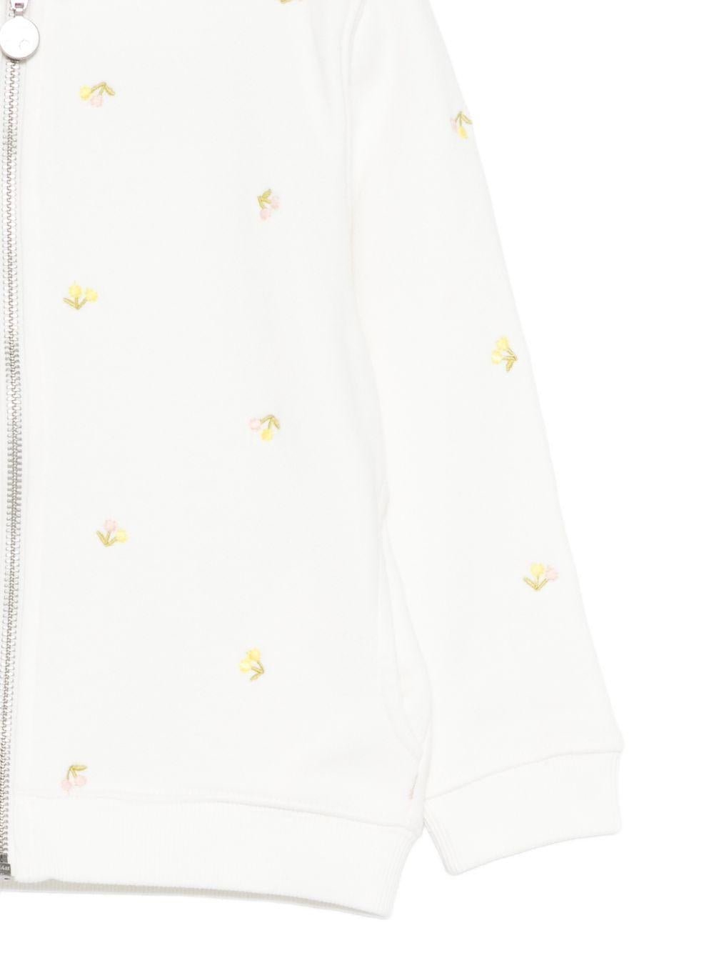 Felpa per bambina Bonpoint bianca con stampa floreale all - over - Rubino Kids