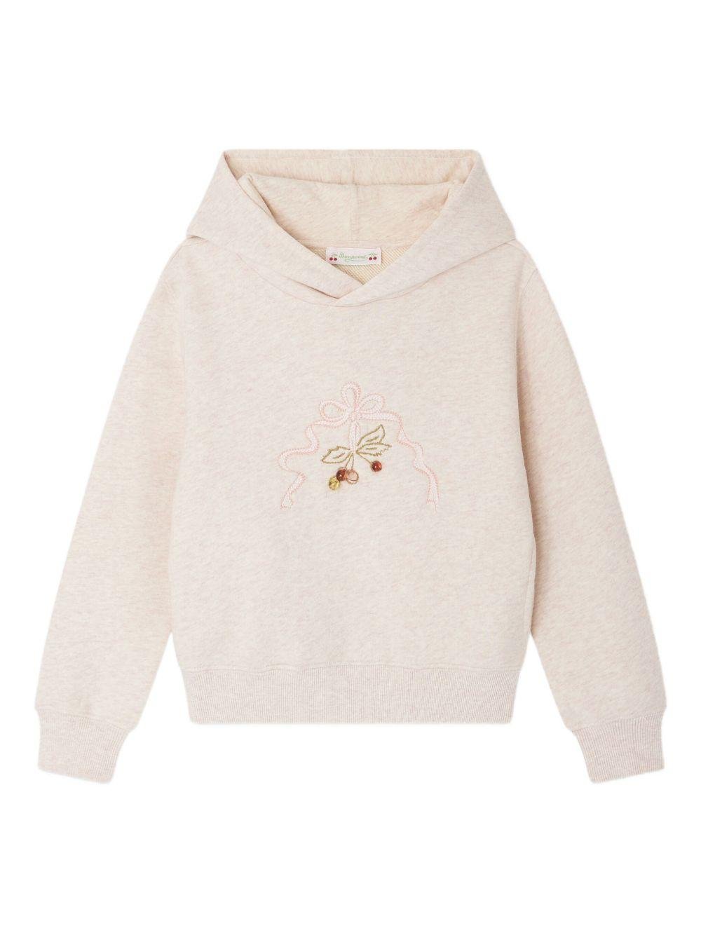 Felpa per bambina Bonpoint rosa con cappuccio - Rubino Kids