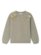 Felpa per bambina Bonpoint verde con ricamo - Rubino Kids