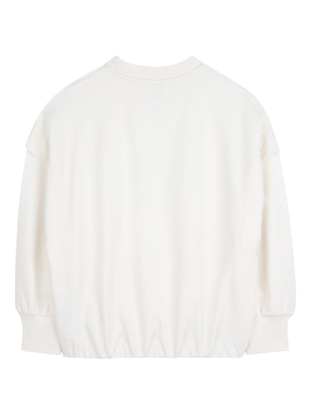 Felpa per bambina Dkny Kids bianca con stampa logo sul davanti - Rubino Kids