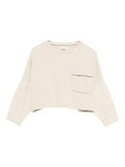 Felpa per bambina Douuod Kids beige con tasca sul petto - Rubino Kids